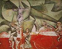 Golgotha, 1912 (gouache on paper) , artist: Chagal