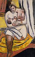 Mother and Child, 1936 (oil on canvas) , artist: B