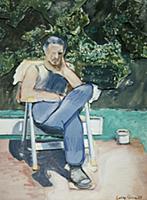 Seated: Naples, 1989 (oil on canvas mounted on scu