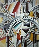 Modernist Times: A Factory Visit, 1989 (oil on can