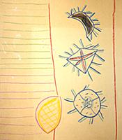 Seafood, 1946 (coloured crayon on paper) , artist: