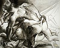 The Rape, 1940 (indian ink on paper) , artist: Pic