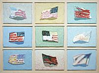 9 Conjectured Flags, 1974 (acrylic on plaster) , a