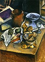 Still Life with Artichokes, Bread and Fruit, 1910 