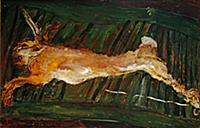 Hare on a green shutter, c.1924-25 (oil on canvas)