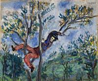 Acrobat Lying on a Tree Branch, 1925 (gouache on p