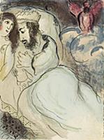 Sarah and Abimelech, 1960 (colour lithograph) , ar