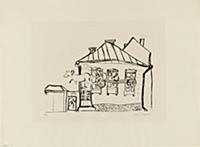 House in Peskovatik, 1923 (drypoint on paper) , ar