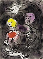 Daniel with the Lions, c.1956 (Indian ink, gouache