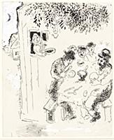 Sukkot (The Feast of Tabernacles) (Indian ink, gou