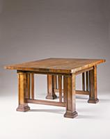 A curly cypress dining table (wood) , artist: Wrig