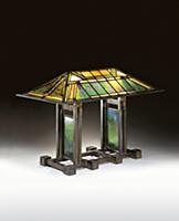 Table lamp, c.1903 (lead, glass & bronze) , artist