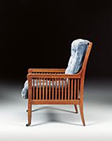 Upholstered oak armchair, c.1893 (wood) , artist: 