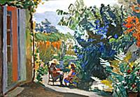 The Sunlit Garden, 1913 (oil on canvas) , artist: 