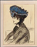 In the Box (Portrait of Jane Avril) 1902-03 (charc