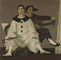 Pierrot and Harlequin, 1955 (oil on canvas) , arti