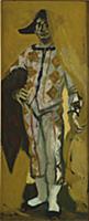 Standing Harlequin with a gold background, c.1965-