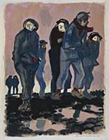 Coal miners, illustration from 'Germinal' by Emile