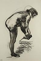 Dancer, 1965 (charcoal on paper) , artist: Fontana