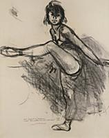 Dancer at the barre, 27th April 1968 (charcoal) , 