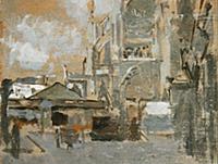 St. Jacques facade, Dieppe, 1899 (oil on panel) , 