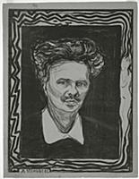 August Strindberg, 1896 (litho) , artist: Munch, E