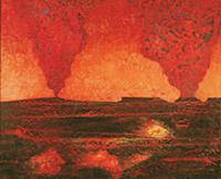 Two Cardinal Points (Flames of the Earth) 1950 (oi