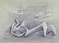 Reclining Figures for Metal Sculpture, 1940 (ink &