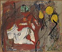 Interior, 1945-46 (oil on paper on canvas) , artis