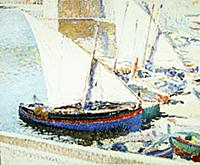 Fishing boats (oil on canvas) , artist: Martin, He