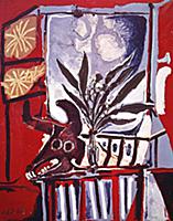 Still Life with Head of a Bull, 1958 (vinyl paint 