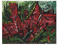 Red Mansion, 1964 (oil on board) , artist: Souza, 