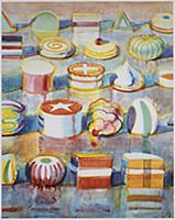 Display Rows, 1990 (colour litho) , artist: Thieba