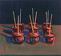 Candy Apples, 1981 (colour woodcut) , artist: Thie