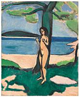 Nude by the sea, 1909 (oil on canvas) , artist: Ma