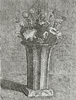 Vase of Flowers, 1924 (etching) , artist: Morandi,