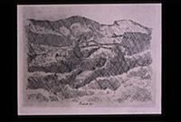 Mountains of Grizzana, 1929 (etching) , artist: Mo