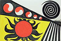 Sun and Moon, 1972 (gouache on paper) , artist: Ca