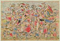 Figurazione (Figuration), 1945 (oil on paper mount