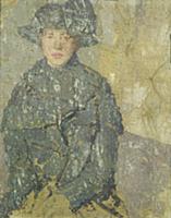 Study of a Young Girl with a Hat, 1923 (oil on can