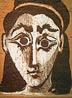 Jacqueline on Rust Background, 1962 (painted earth