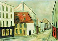 La Rue Marcadet (oil on canvas) , artist: Utrillo,