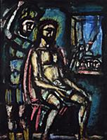 Christ and the Soldier, 1930 (gouache, crayon & in