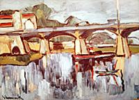 The Bridge at Chatou, 1905 (oil on canvas) , artis