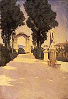 Villa Scassi, Genoa, 1903 (oil on paper) , artist: