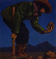 The Prospector, 1909 (oil on paper) , artist: Parr