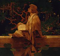 Youth by a Reflecting Pool, 1899 (oil on paper mou