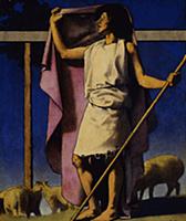 Shepherd with Purple Robe, 1899 (mixed media) , ar