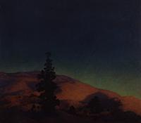 Winter Twilight (oil on panel) , artist: Parrish, 