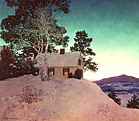 Dusk, 1942 (oil on masonite) , artist: Parrish, Ma